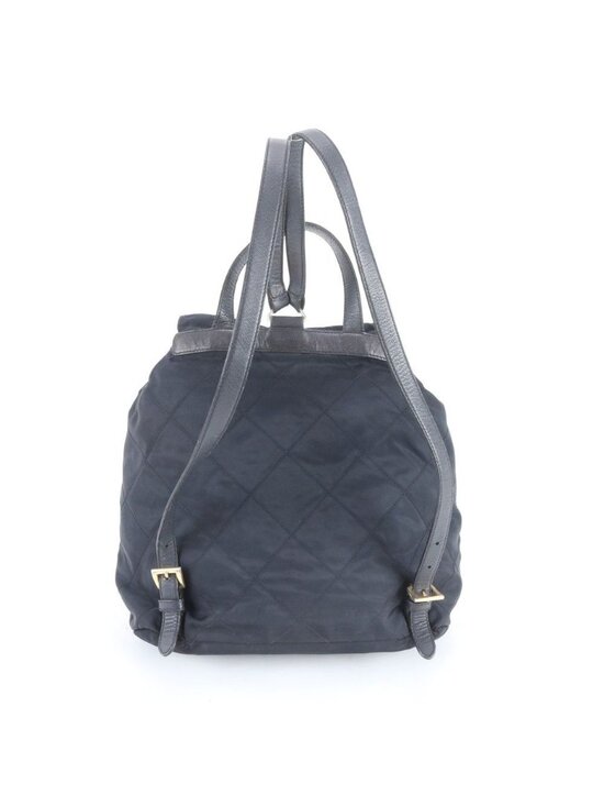 Prada Triangle Logo Tessuto Nylon Quilted Leather Backpack main image 6